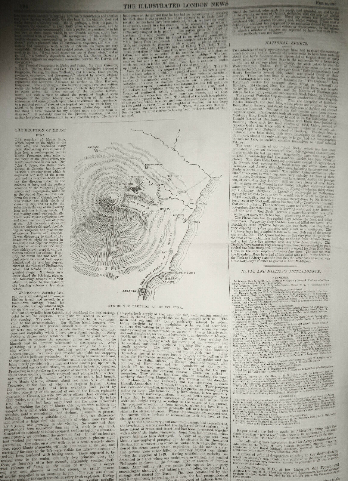 THE ILLUSTRATED LONDON NEWS FEBRUARY 25, 1865 - ORIGINAL ISSUE - NAPOLEONISM