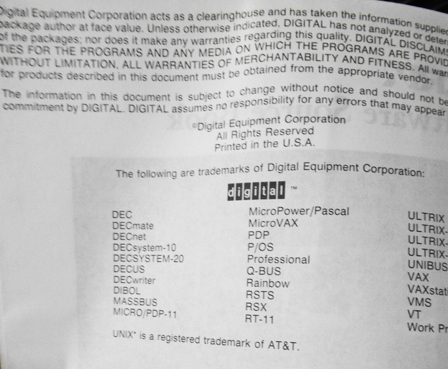 ULTRIX software source book. 3rd edition 1987 - Digital Equipment Corporation