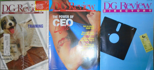 DG REVIEW - Independent Magazine for Data General Users - 3 issues lot 1989