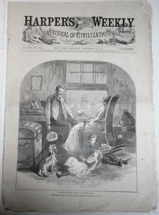 Harper's Weekly - Sep 15, 1877 - Original Issue- Brigham Young, Turk/Russian War