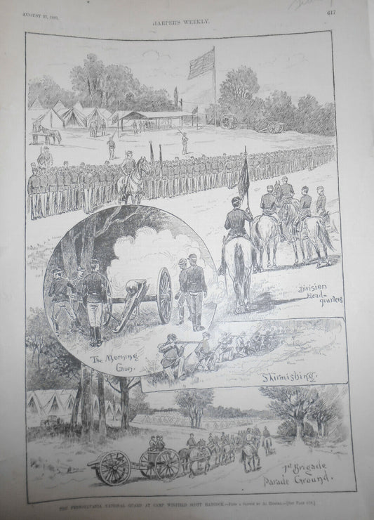 Pennsylvania National Guard At Camp Winfield Scott Hancock Harper's Weekly, 1877