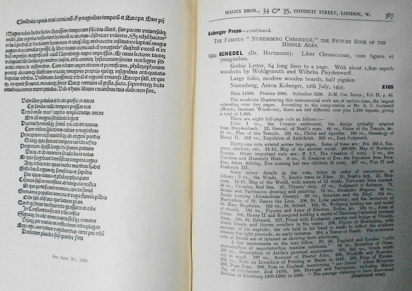 Bibliotheca typographica:  Maggs Bros. Catalog 509 - 1928