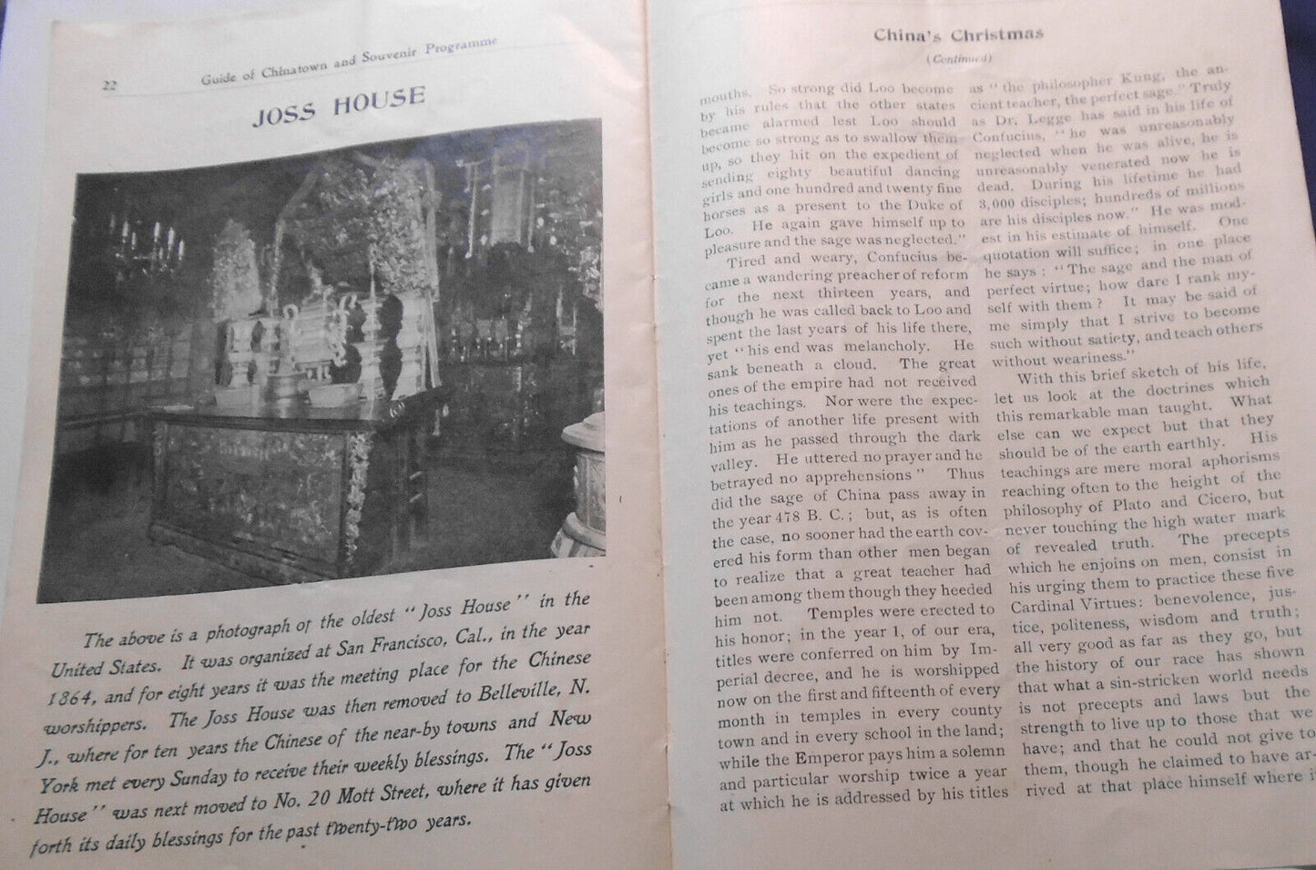 1903 Guide Of Chinatown and Souvenir Programme, New York City. Charles Gong, Pub