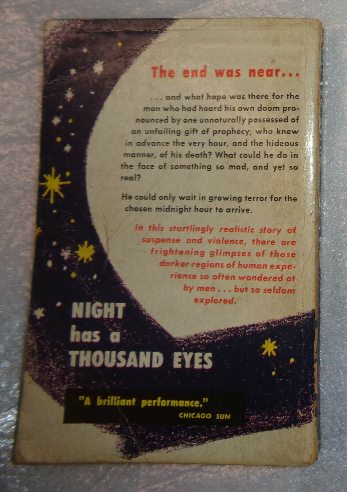 Night has a Thousand Eyes by William Irish (George Hopley)  Dell 679 [1953]