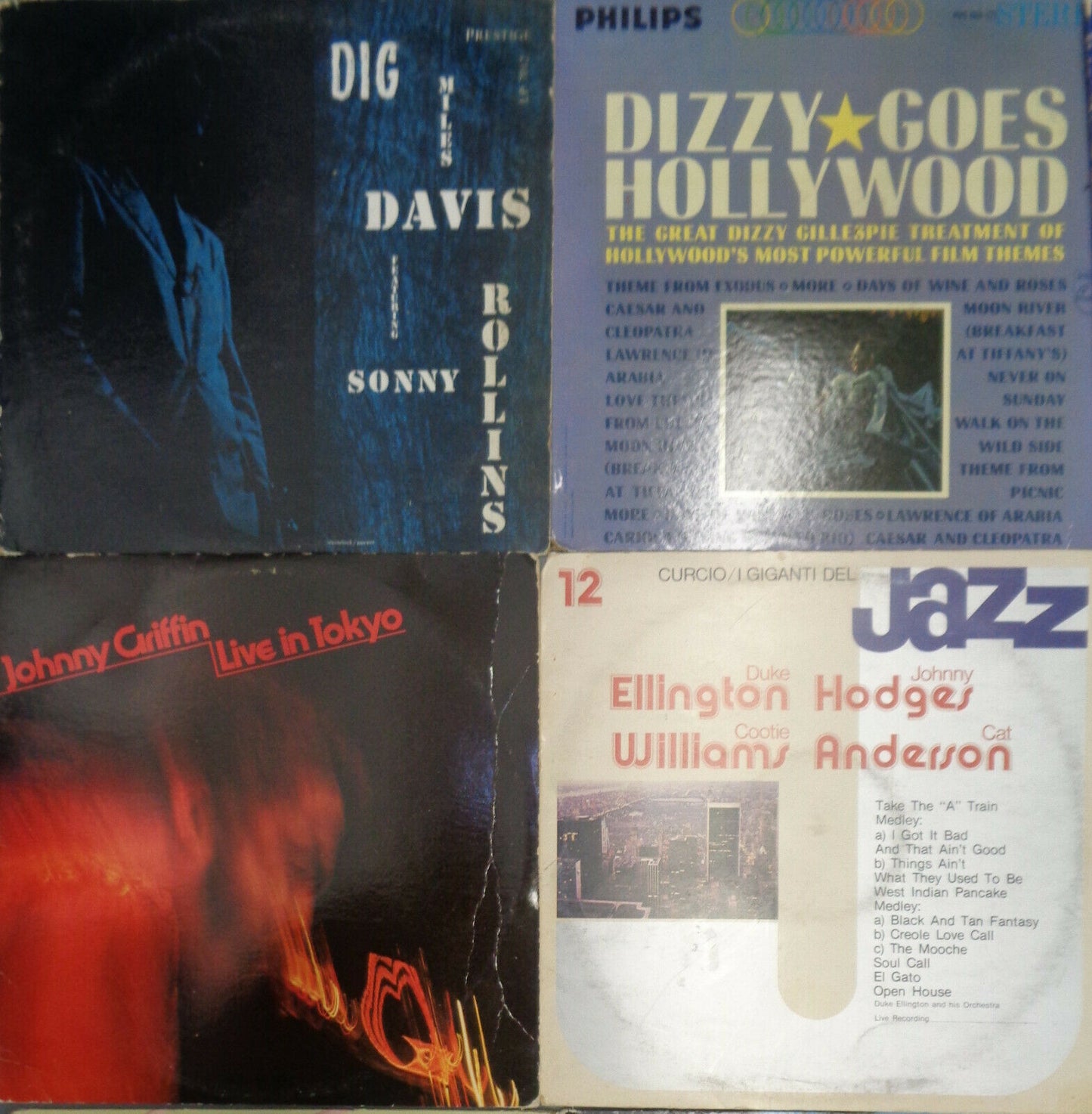 16 Jazz LPs Lot: Miles, Dizzy, Ella, MJQ, Ellington, Griffin, Quincy Jones