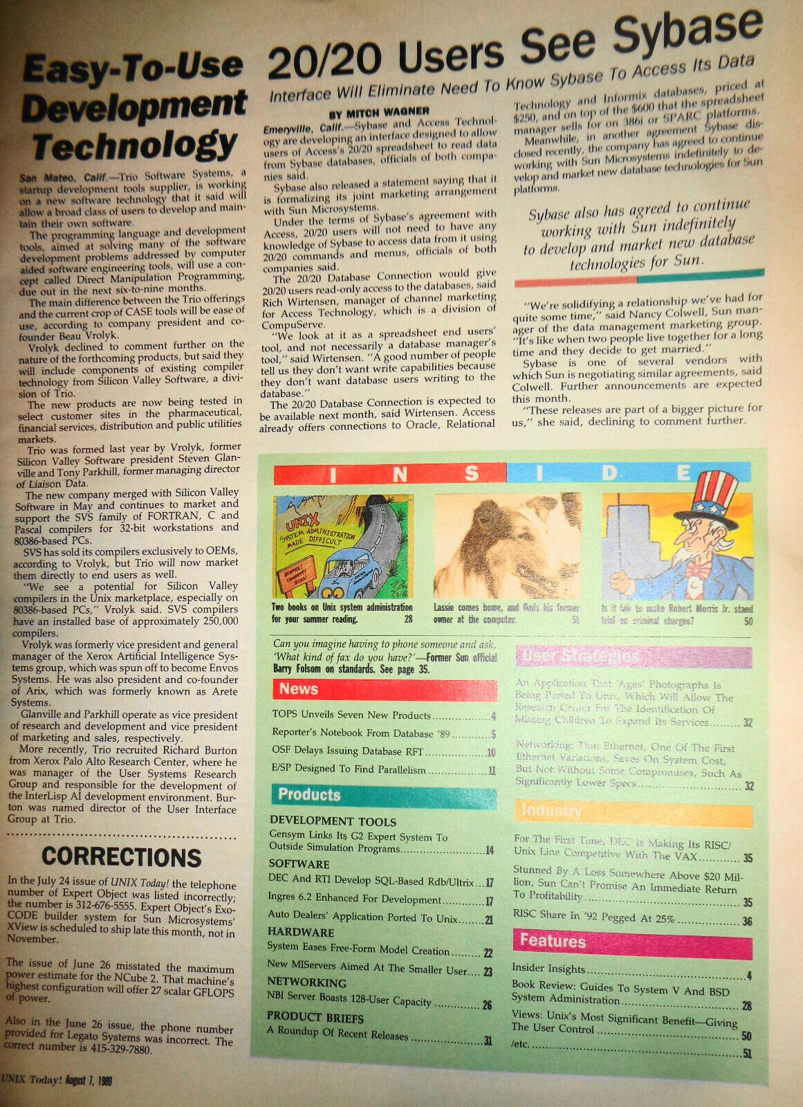 UNIX Today August 1989 The Newspaper of open systems computing -CMP Publications