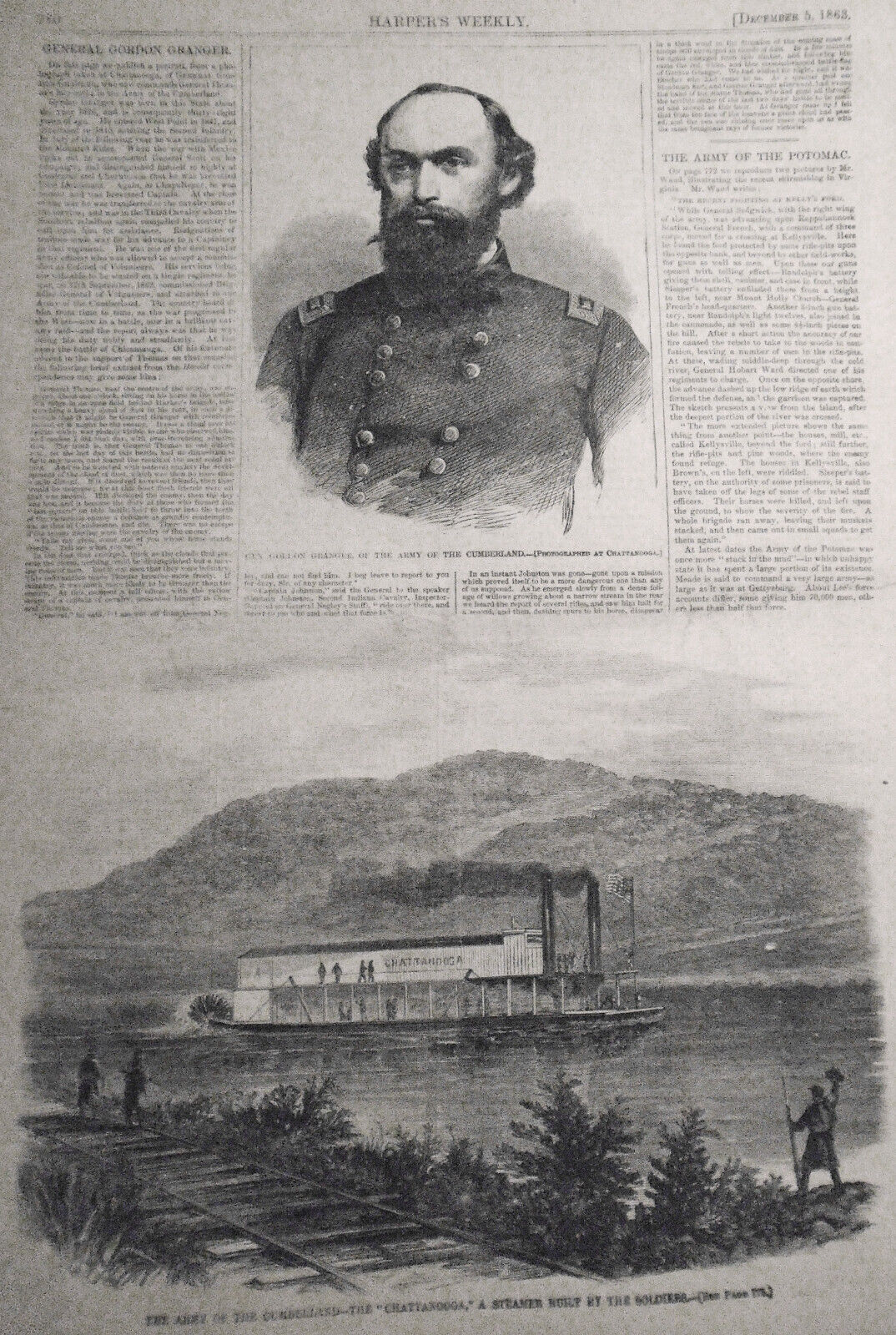 Harper's Weekly December 5, 1863 - Civil War; Ballooning; Thanksgiving Day, etc