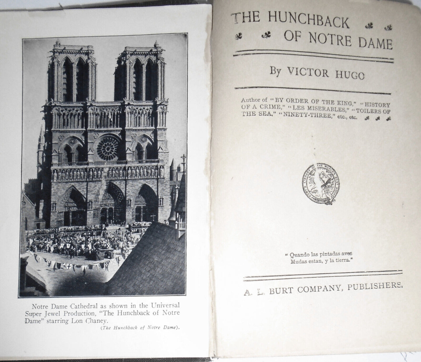 The hunchback of Notre Dame by Victor Hugo. Photoplay edition, Lon Chaney [1923]