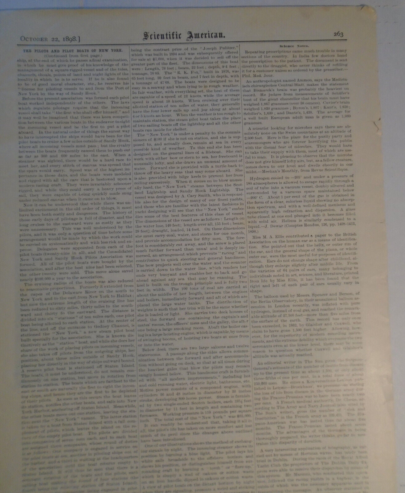 Pilots & Pilot Boats Of New York + Launch Of "Illinois" Scientific American 1898