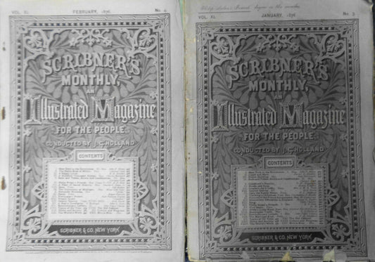 Scribner's Magazine 1876 Jan & Feb - NY in the Revolution, Bret Harte, Hale, etc