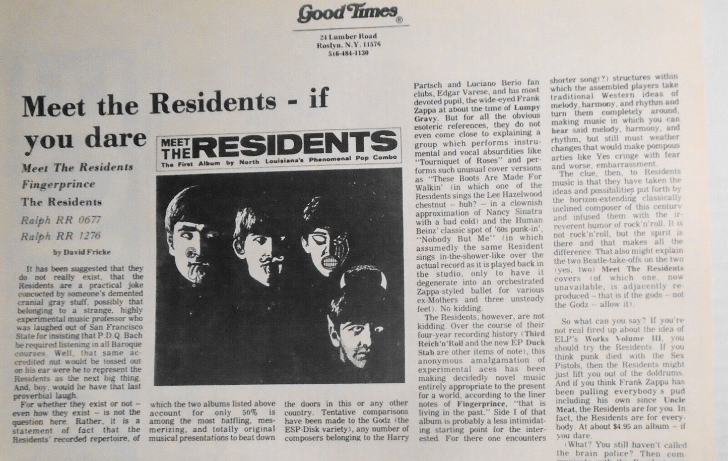 The Residents - 75 magazine articles 1978-1990