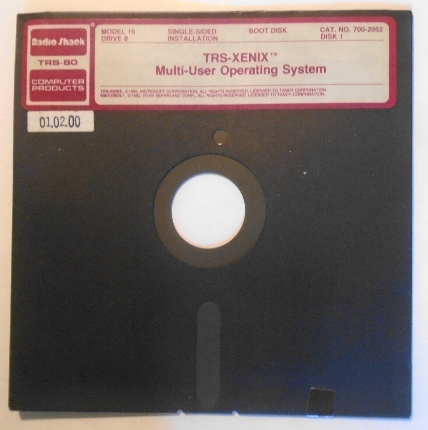 Radio Shack TRS-80 Model 16 XENIX Multi-User Operating System program - 1983