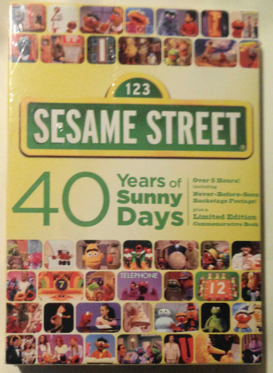 Sesame Street 40 Years Of Sunny Days (2 Disc Set, DVD, 2009) + Ltd ed book NEW