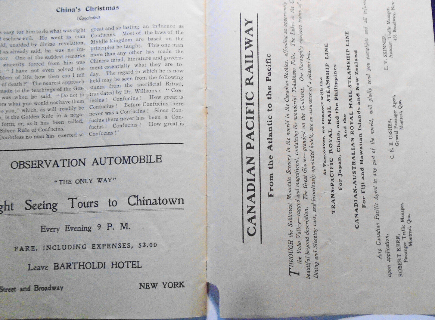 1903 Guide Of Chinatown and Souvenir Programme, New York City. Charles Gong, Pub