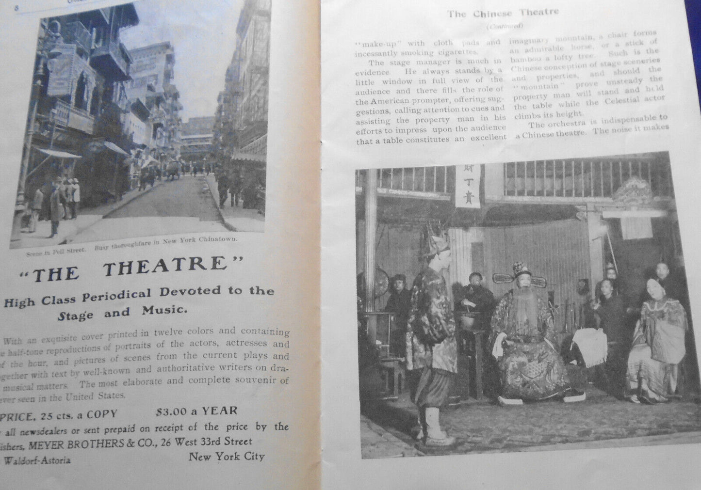 1903 Guide Of Chinatown and Souvenir Programme, New York City. Charles Gong, Pub