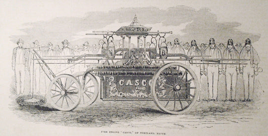 Fire Engine "Casco", Of Portland Maine -  Gleason's Pictorial April 10, 1852 ori