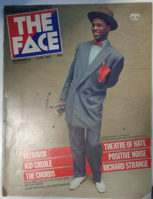 The Face: Number 14, June 1981 Ranking Roger outfitted by contemporary wardrobe