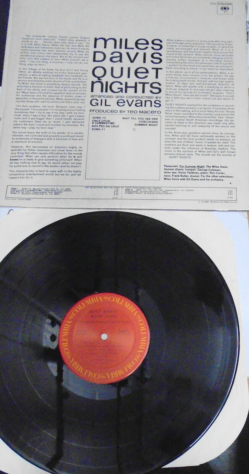 Miles Davis Quiet Nights LP Columbia PC 8906 1977