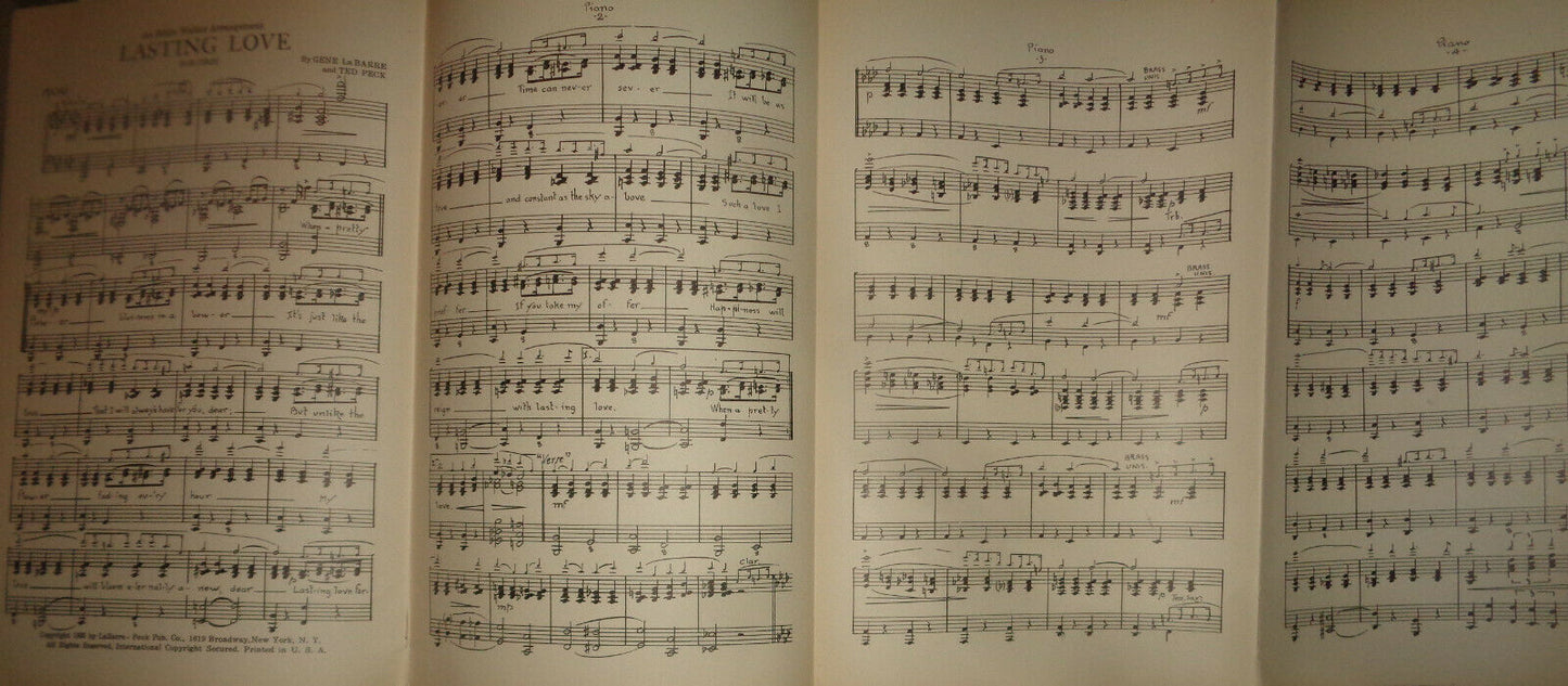 LASTING LOVE -  FOX TROT - SHEET MUSIC FOR ORCHESTRA - 1935