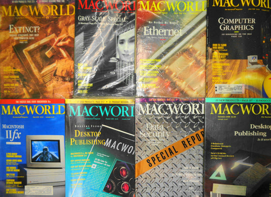 MACWORLD Magazine - 8 issues lot, 1989-90. 3 Sealed.