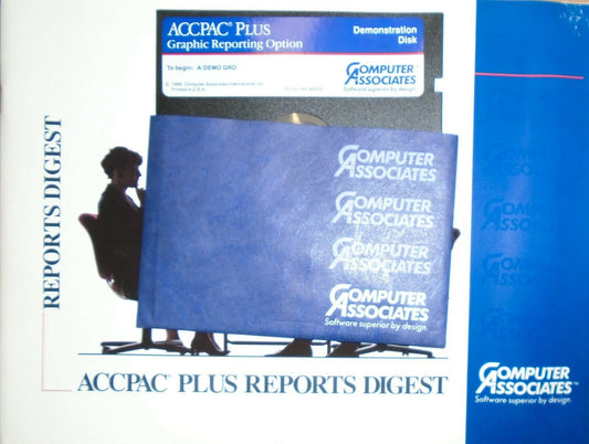 ACCPAC Plus by Computer Associates : Demo Program & Reports Book,1988 IBM 5 1/4"