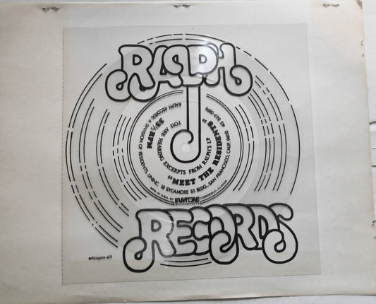 Meet The Residents : 1974 Vinyl  7 inch Flexi disc promo record
