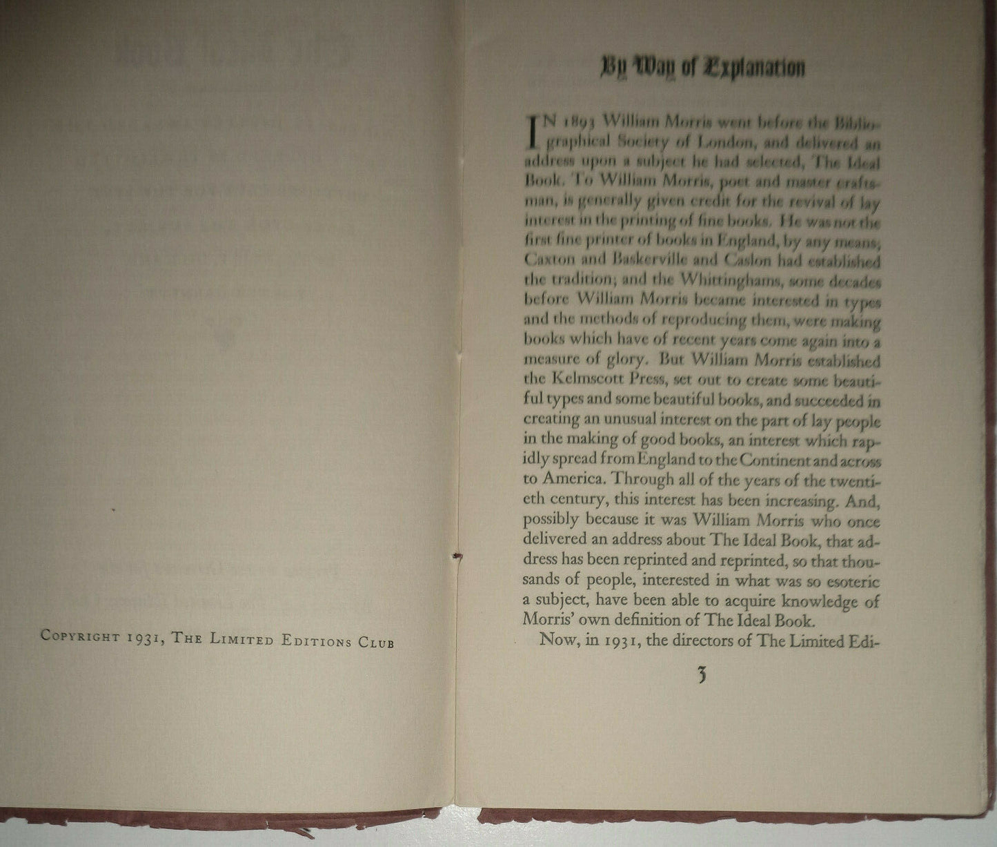 The Ideal Book: two essays jointly awarded the prize.. Limited Edtions Club 1931