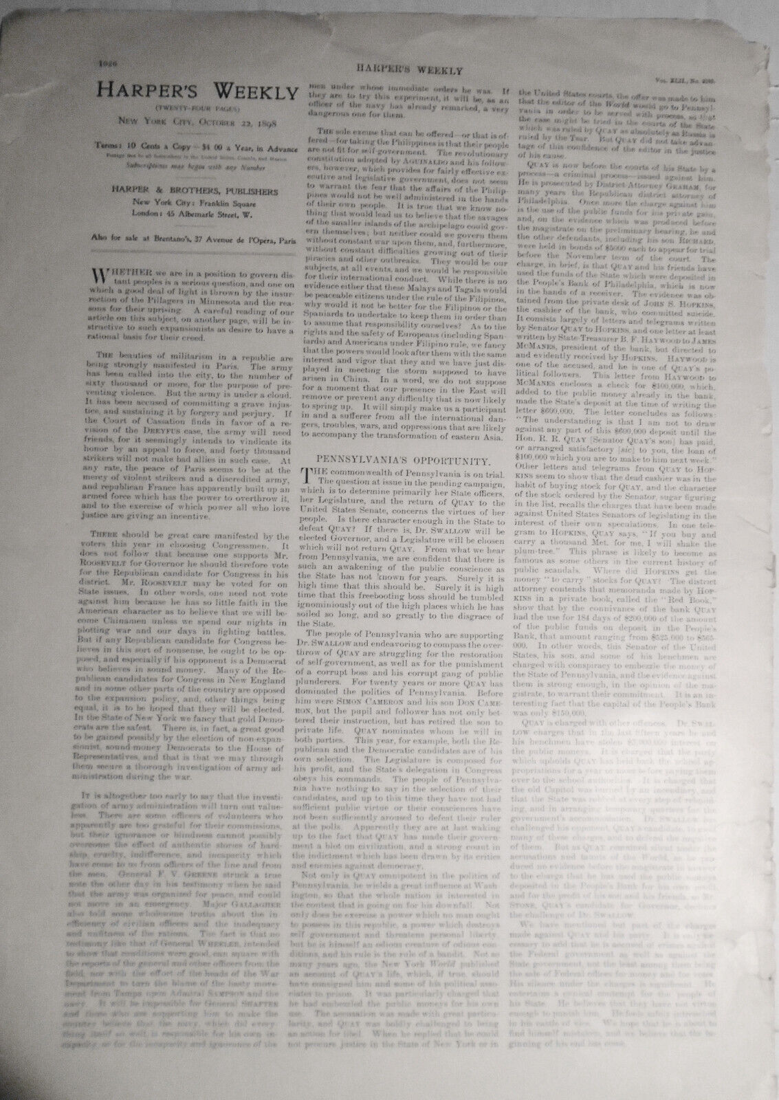 Peking, the Forbidden City - Disturbances In China. Harper's Weekly Oct 22, 1898