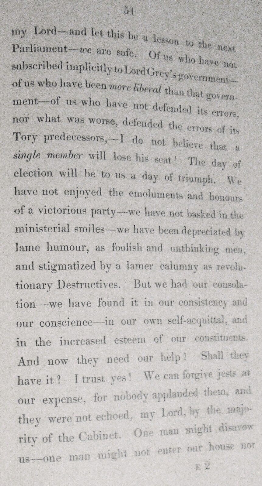 1834 Letter to a Late Cabinet Minister on the Present Crisis - Ed Bulwer Lytton.